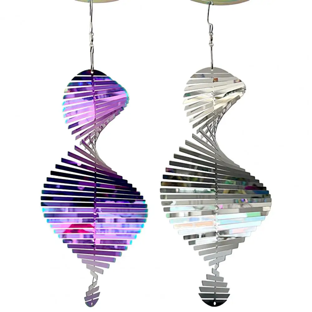 

Stainless Steel 3D Wind Spinner 360 Degrees Rotating Creative Hanging Wind Chimes Pendant Home Garden Outdoor Decoration