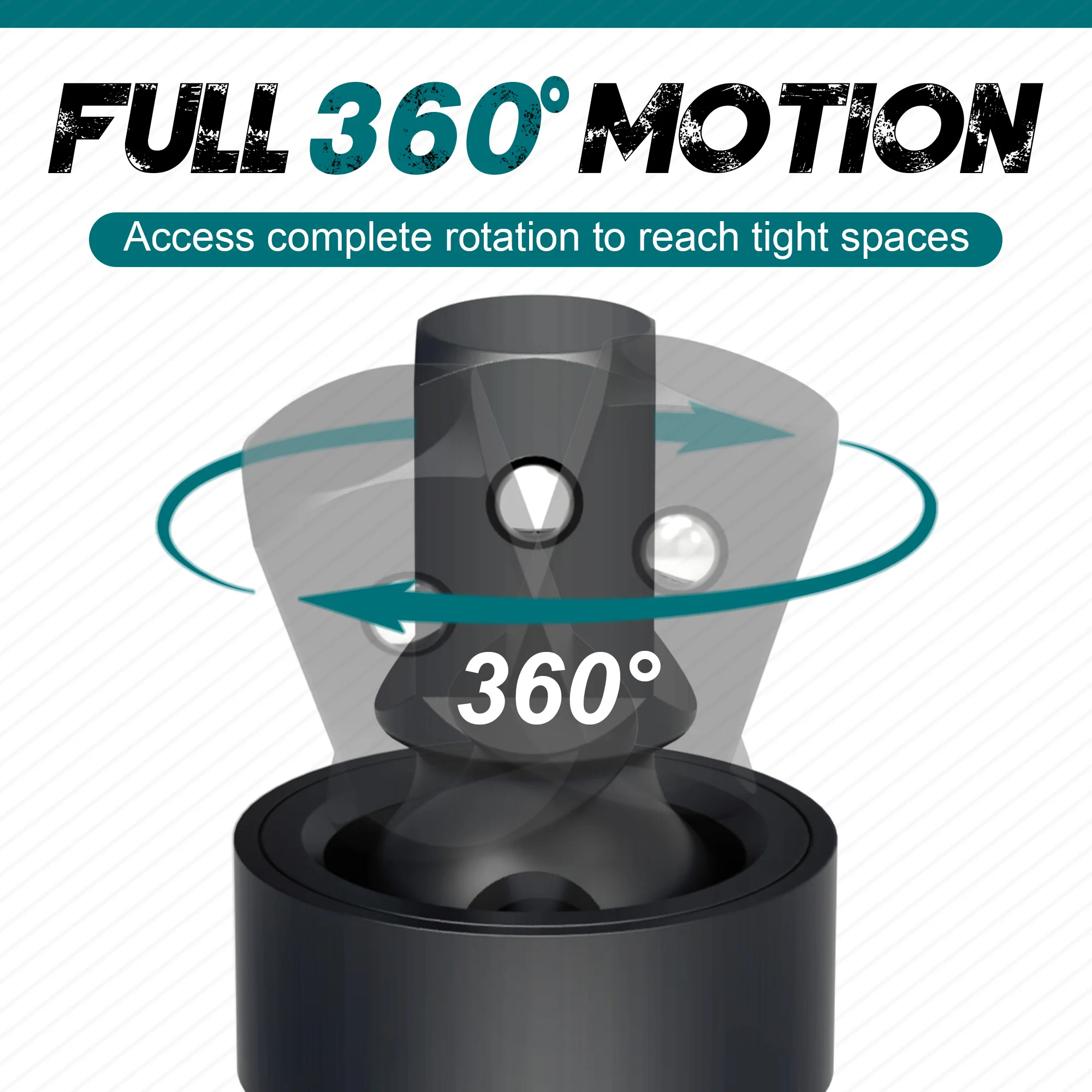 3 قطعة مجموعة مقابس دوارة تمايل المقبس تأثير قطب مجموعة مقابس العالمي المشترك المقبس 1/4 "3/8" 1/2 "Cr-Mo الصلب محرك مجموعة 360 ° #4