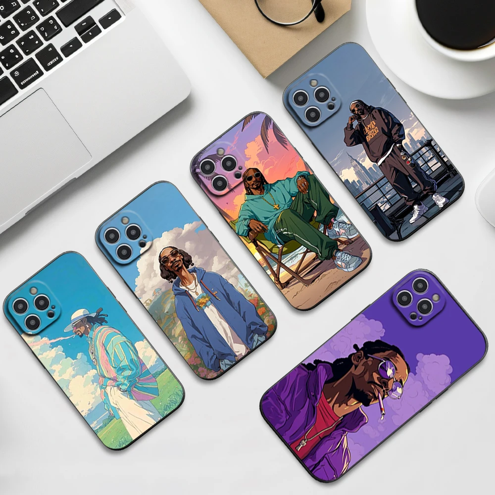 Rapper S-Snoop D-Dogg Phone Case For iPhone 16 11 12 13 14 15 Pro Max Plus Black Soft Shell