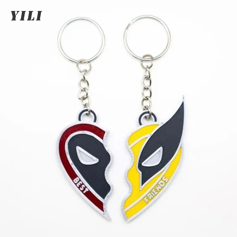 2PCS Best Friends Heart Pendant Keychains Friendship Jewelry BFF Matching Keyring Gifts for Men Boys Women Girls