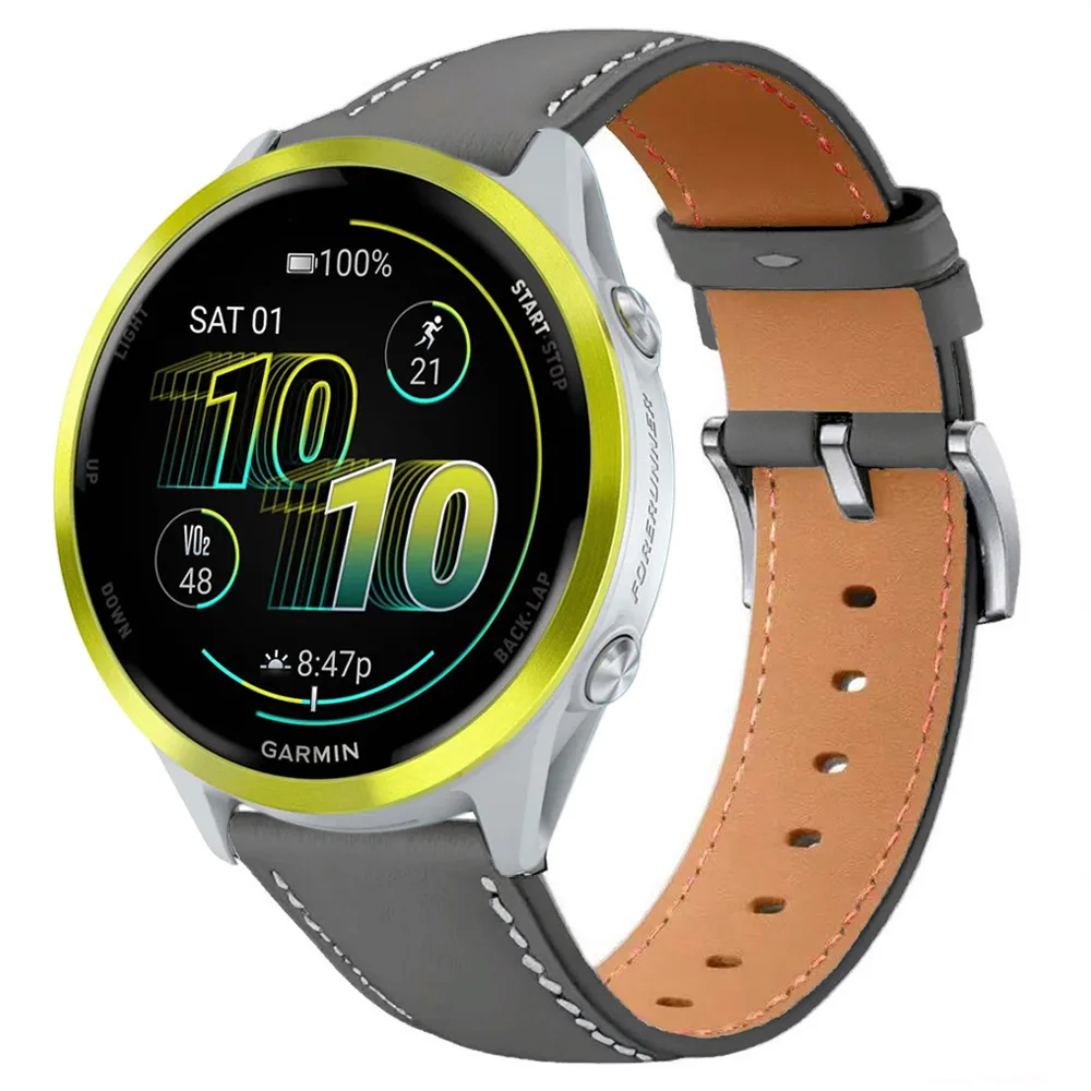 22mm Kunstlederarmband für Garmin Forerunner 570 47mm 970 965 265 255 Armband Armband Gürtel Armband für Venu 3 2 Band