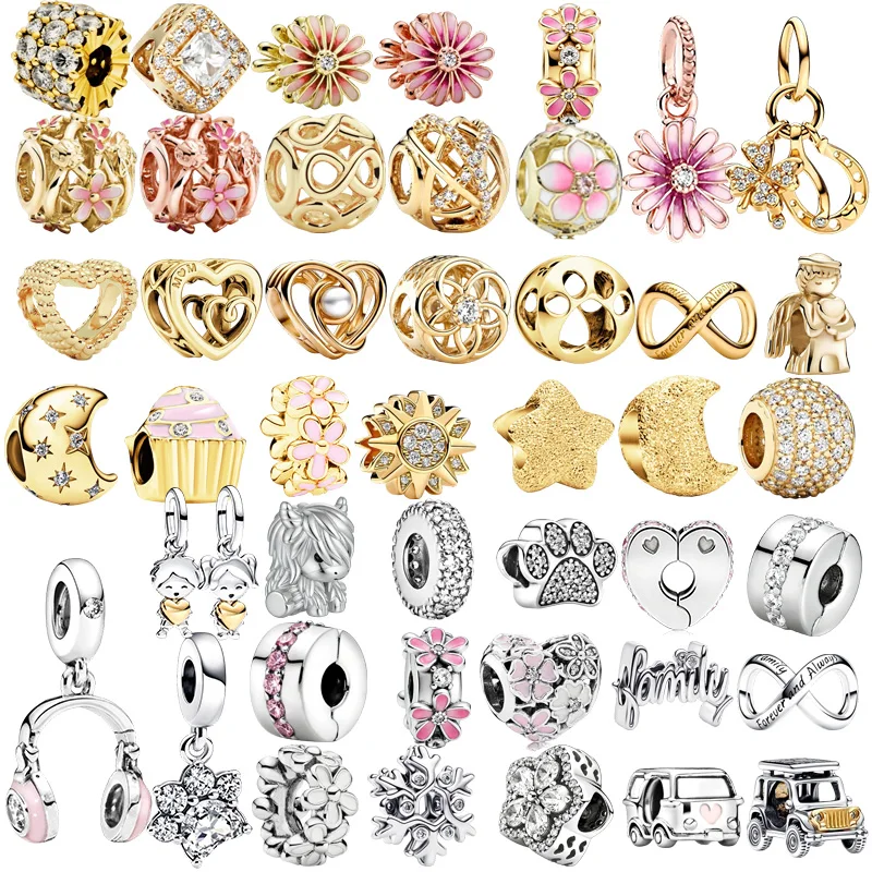 

Новые оригинальные бусины-шармы, сверкающий шарм-снежинка с паве и подвеска-шарм в виде отпечатка лапы животного, подходят для браслетов-подвесок, женские ювелирные украшения, подарок