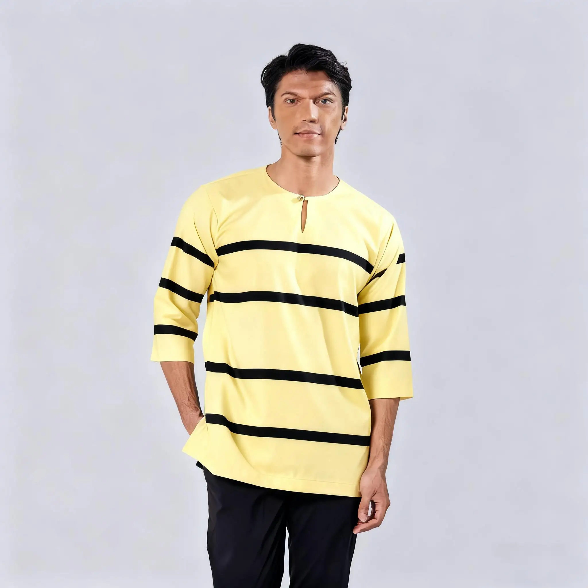 الملابس التقليدية أنماط الآسيوية الجنوبية الآسيوية اليوسفي الرجال قصيرة الأكمام تي شيرت الشرق الأوسط Camisa Masculina Mais Cendida #6