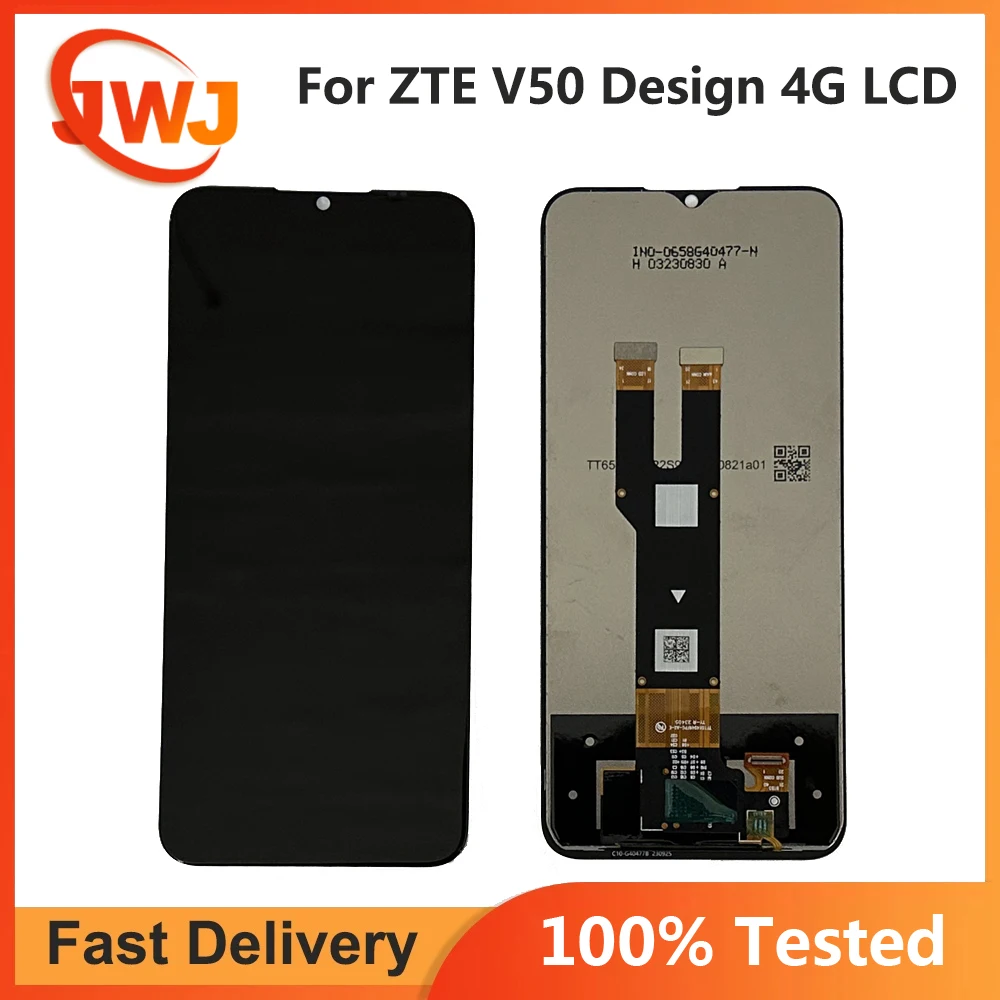 Suku cadang pengganti perakitan Panel Digitizer, layar sentuh tampilan LCD 4G desain V50 6.6 inci hitam