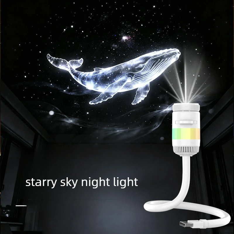 2026 New USB Star Projector Night Light 2 in 1 Galaxy Moon Lamp with 13 Films 10 Colors Flexible Hose for Car Bedroom Kids