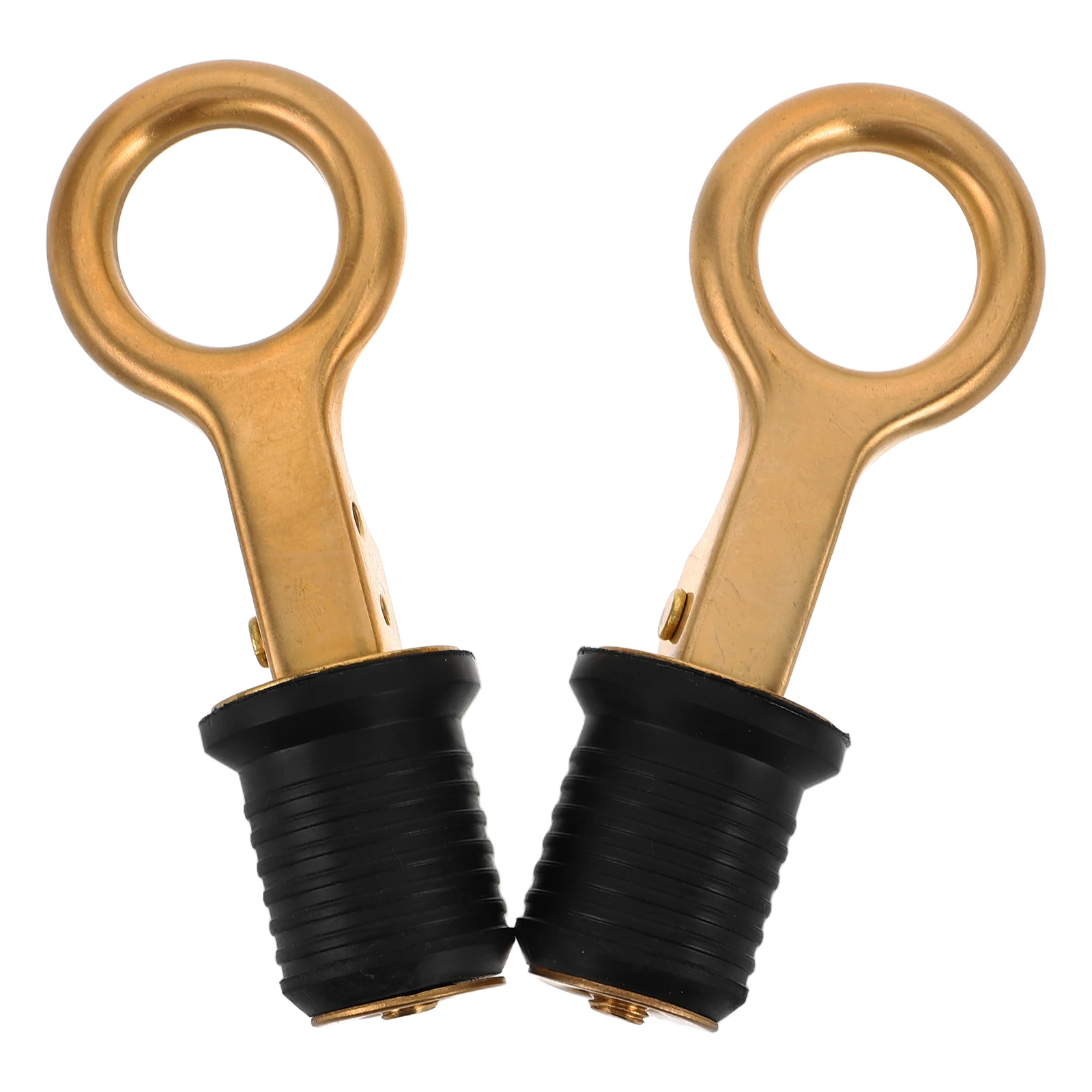 

2pcs Brass Pull Ring Rubber Drain Plugs Plug For Boats Boat Stopper Marine Accessories Yacht Hardware