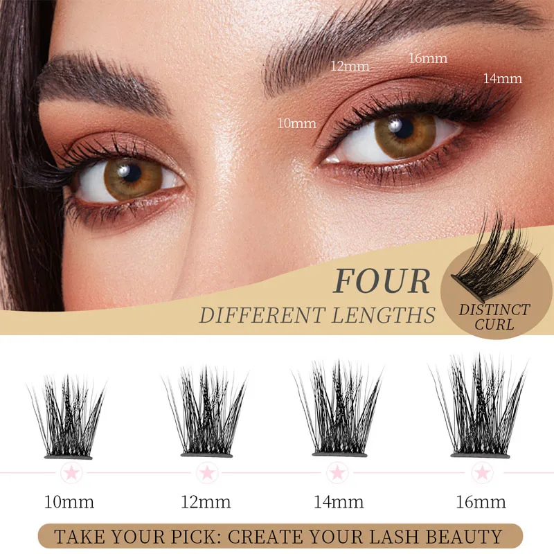 160 Pcs Self Grafting Section Eyelash W777 Set Mix(9mm-16mm) Slim Cross Natural Thick False Eyelashes