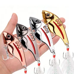4pcs 10g 15g 20g Metal VIB Cicada Lures Vivid Vibrations Spoon Lures Winter Sequins Fishing Bait Bass Artificial Hard Baits