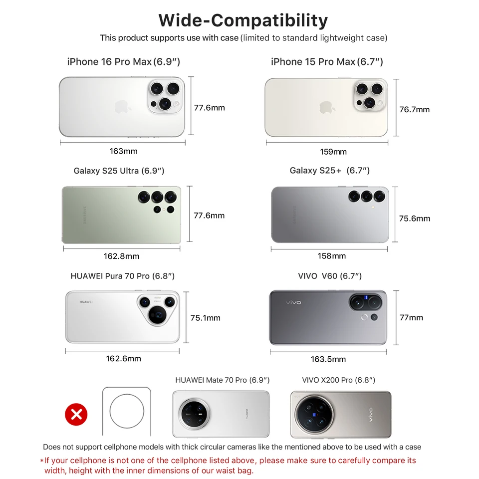Funda de cuero genuino para hombre con clip para iPhone 17 16 15 14 Pro Max 6.9 pulgadas bolsa de cintura para viajes y campamento 6