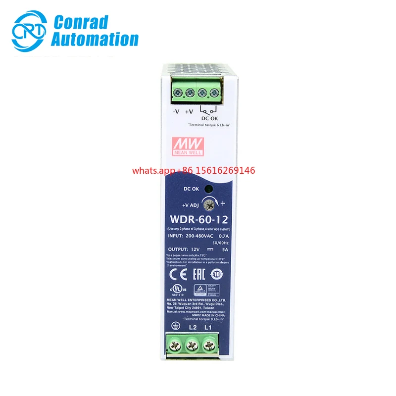 

MW WDR-60-48 Industrial Rail Power Supply 48=V1A DC Rail Power Supply 60W Rail Switching Power Supply