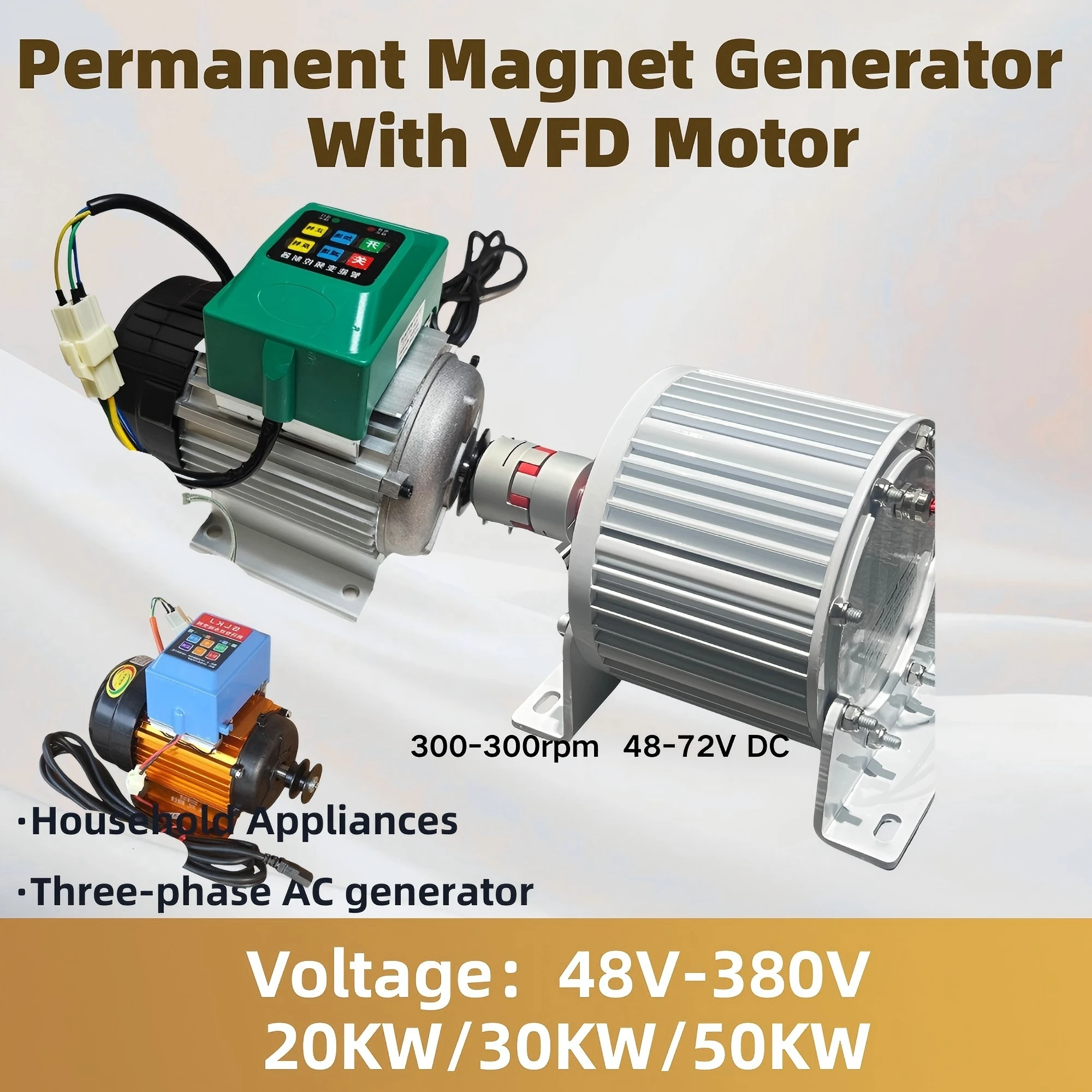 

Высококачественный генератор на постоянных магнитах (PMG) 30 кВт, 50 кВт, 80 кВт, однофазный, переменный ток 220 В, с выходом на 220 В, генератор PMG с частотным преобразователем (VFD) и двигателем 48-72 В