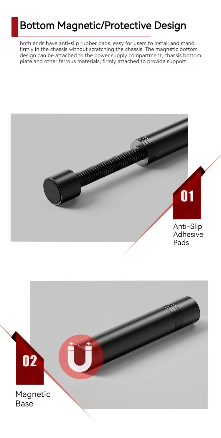 Grafikkartenhalterung, GPU-Stützhalterung, verstellbar, universeller Grafikkarte-VGA-Ständer, Grafikkartenhalter für ATX/M-ATX/ITX PC-Gehäuse – Detail 4