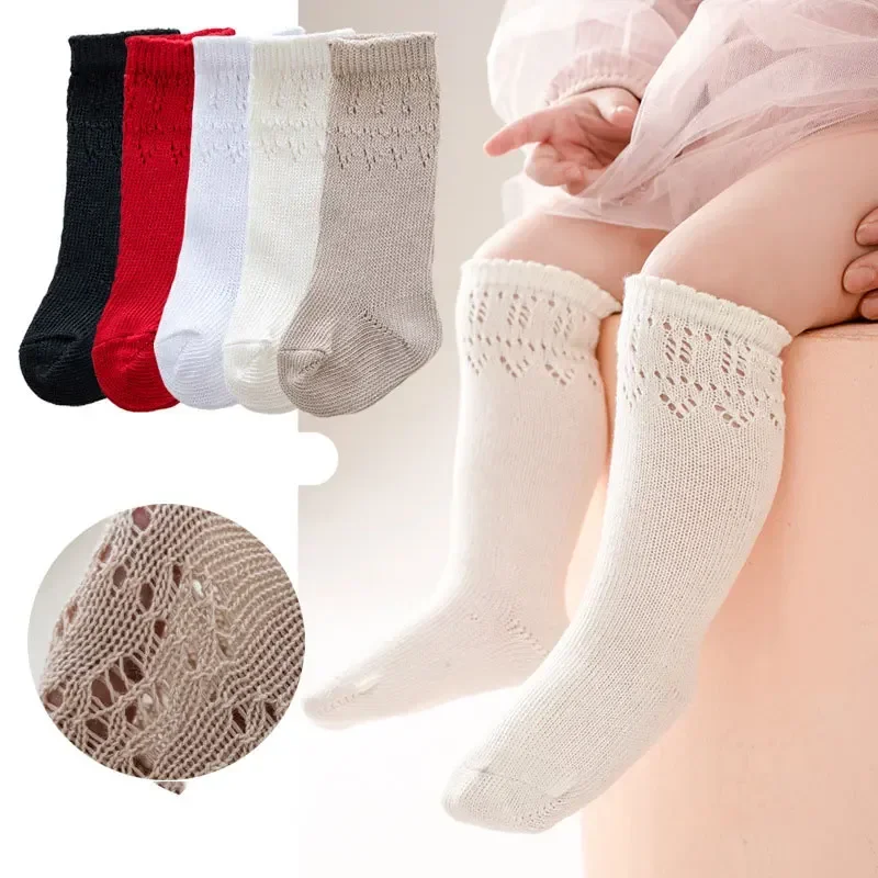 Baby Socks 2025 Spring Autumn Winter Hollow Middle Tube for Kids Boys Girls Baby Long Tube Socks Newborn Accessories