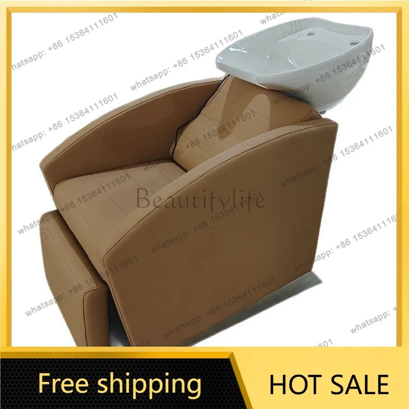 Factory Direct Sales Shampoo Bed Barber Shop Special Leg Lifting Integrated Punch Bed