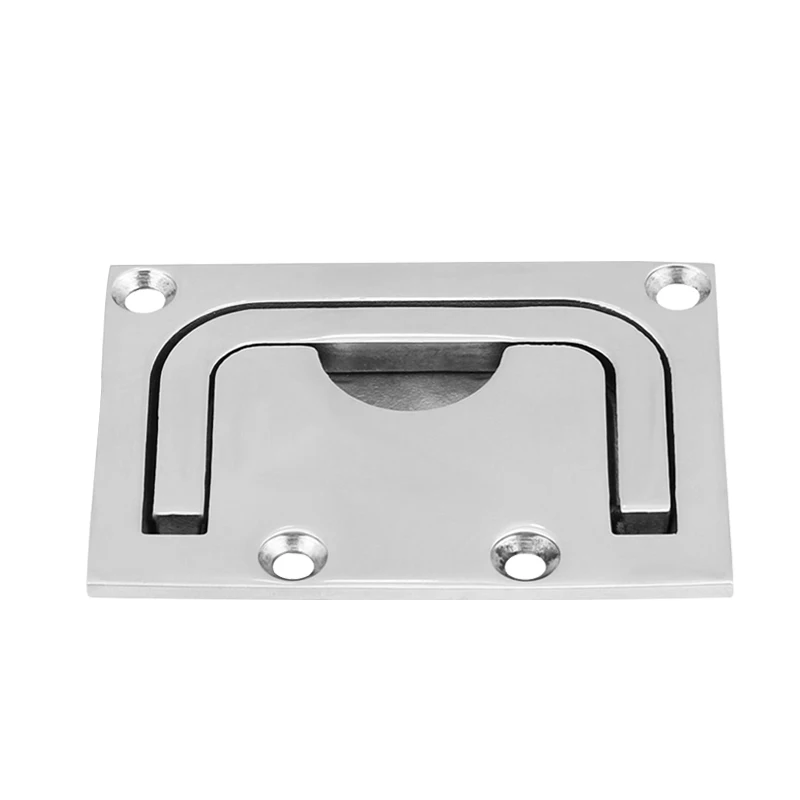 Stainless Steel 316 Boat Recessed Hatch Square Flush Lift Ring Handle For Boat Marine Locker Boat Accessories