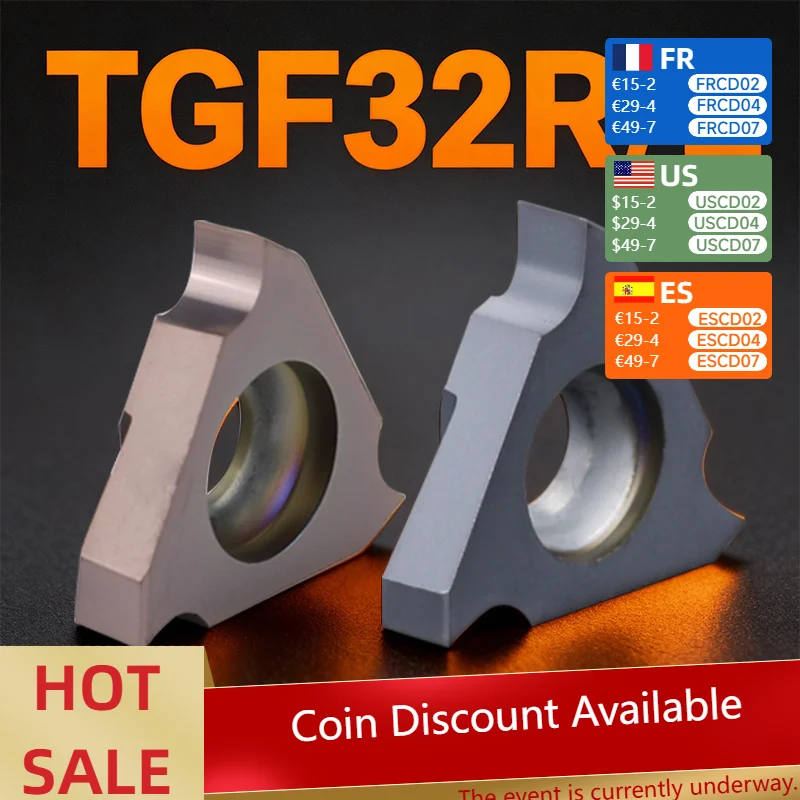 

TGF32R TGF32L Ширина 033 075 100 120 150 155 160 165 200 210 250 275 280 300 Токарный станок с ЧПУ Токарные инструменты Твердосплавные канавочные вставки