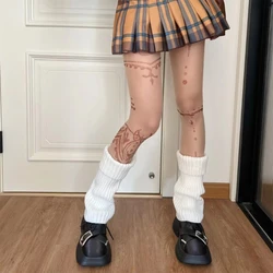 Womens Sexy Sheer Tights Stockings Aesthetic Tattooing Print Patterned Pantyhose