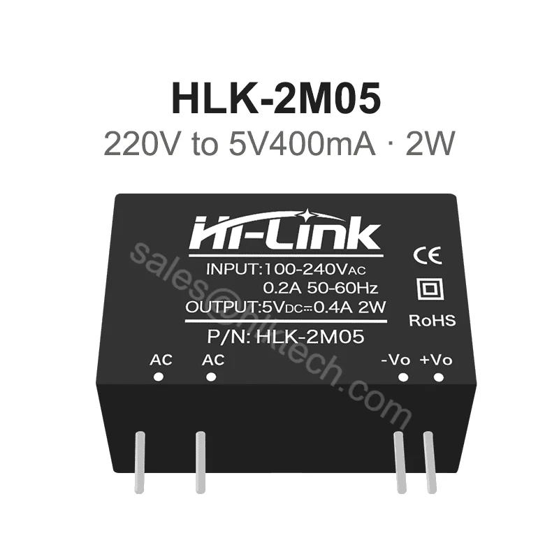 Hilink Original Convertisseur HLK-2M05 Power Tech 220v à 5v 0.4A 2W ACDC Compact Isolé Commutation Alimentation Tech 10 pcs/lot