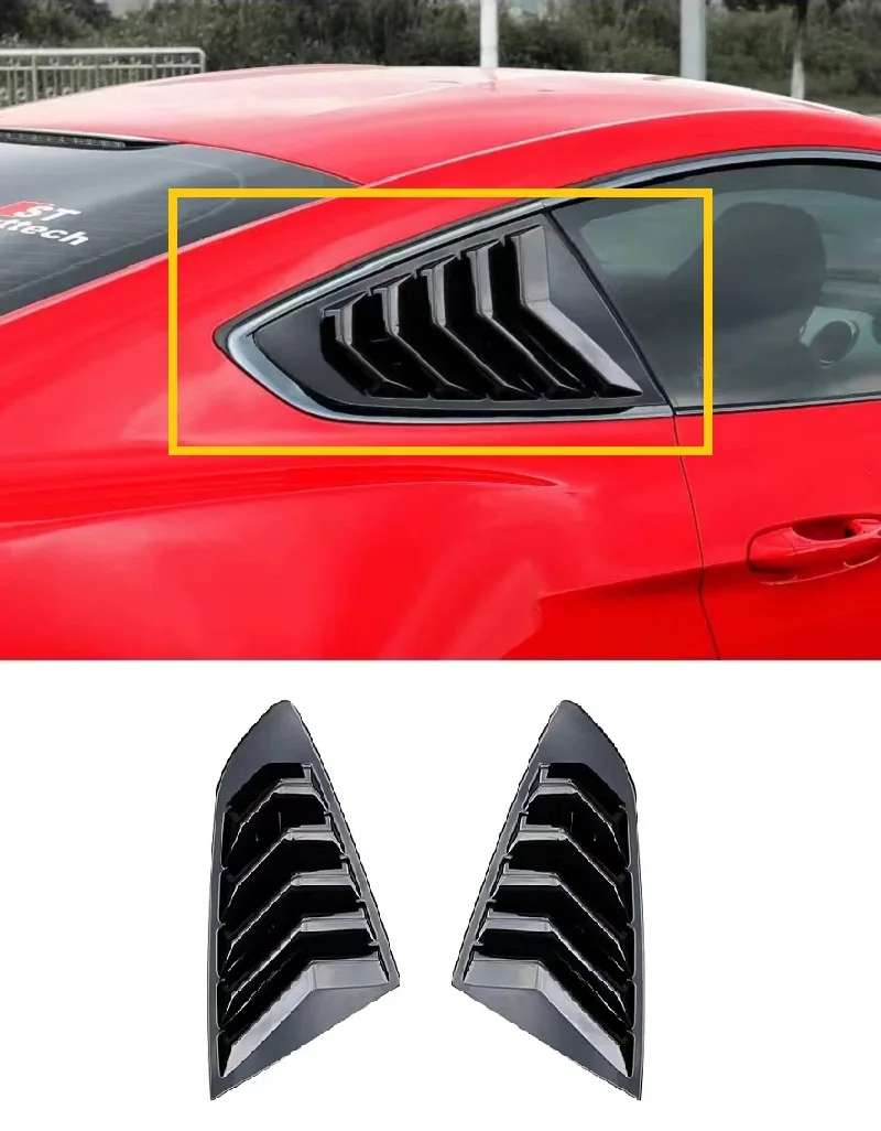 

1 Pair ABS Rear Quarter Window Louvers Scoops Spoiler Car Tunning Panel Side Air Vent Cover Fit For Ford Mustang 2015 -2019 2020