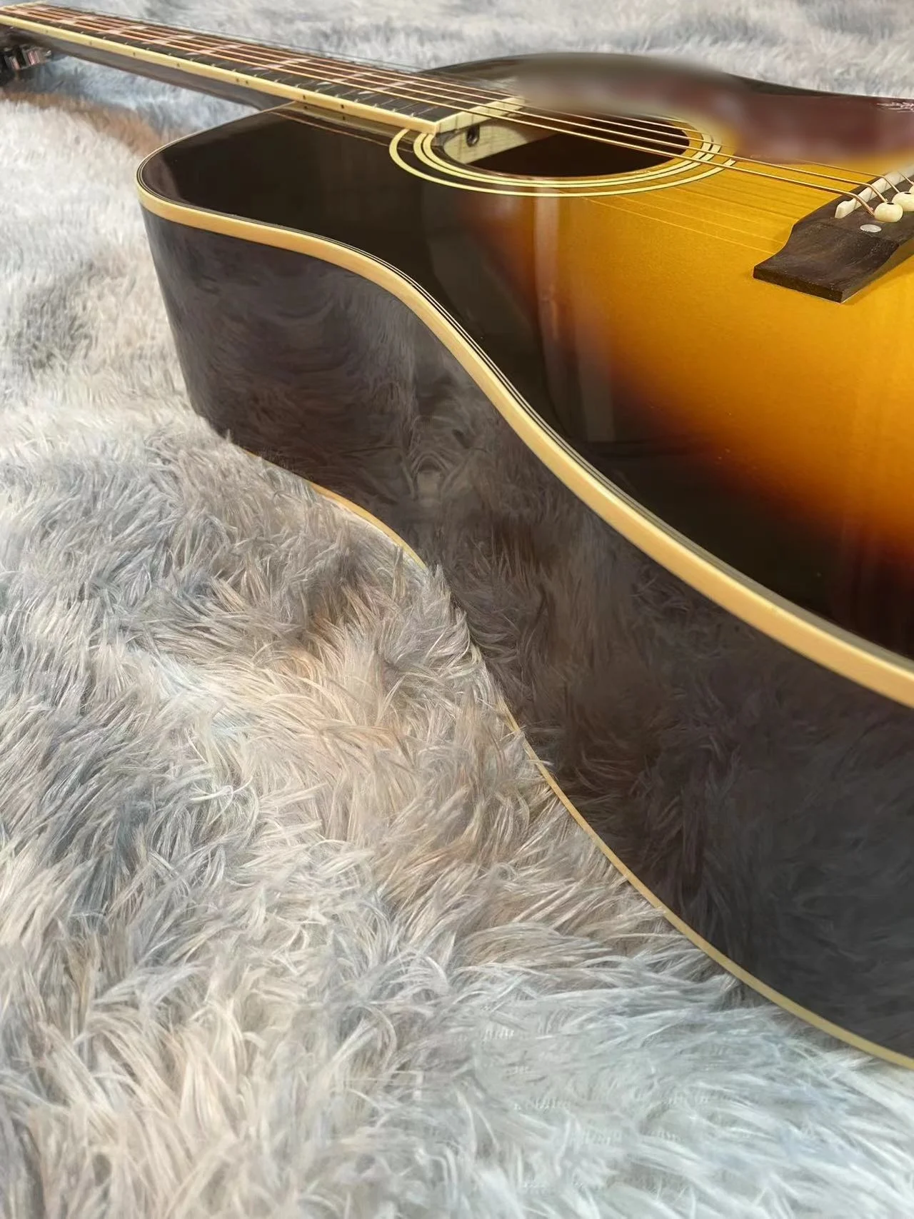 41 Inch Sunset Gradient Bird Acoustic Guitar Spruce Rosewood Fingerboard Spruce Solid Top Mahogany Body Free Shipping