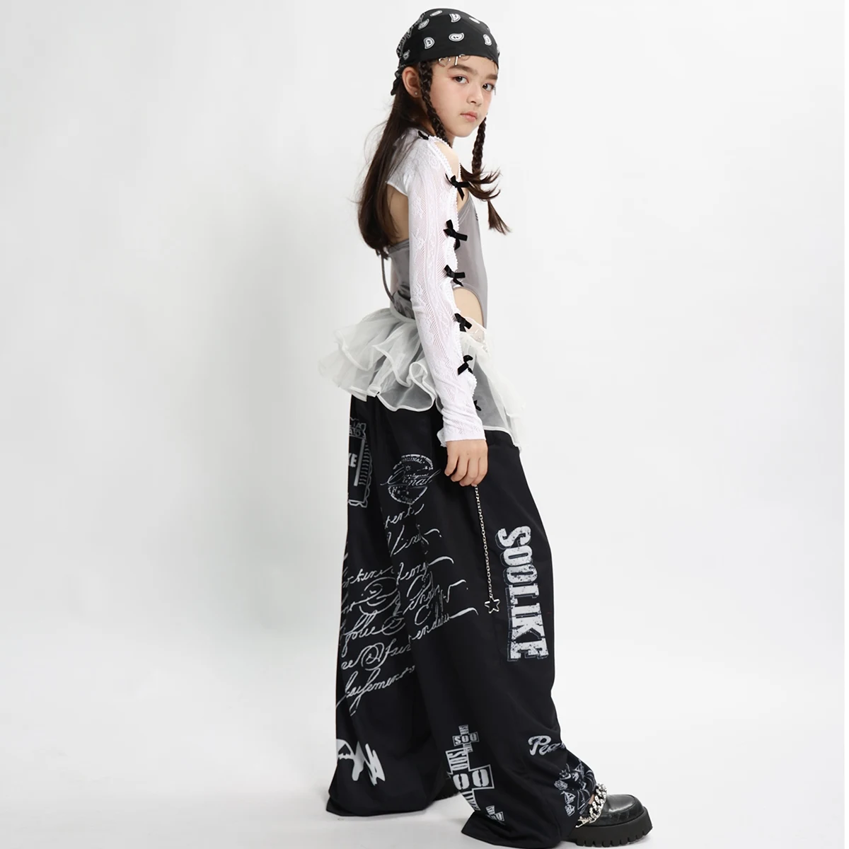 Stroje do tańca jazzowego dla dziewczynek, kostiumy do występów grupowych, ubrania K-pop, dziecięce stroje hip-hopowe do tańca ulicznego, stroje sceniczne na festiwale XS9810