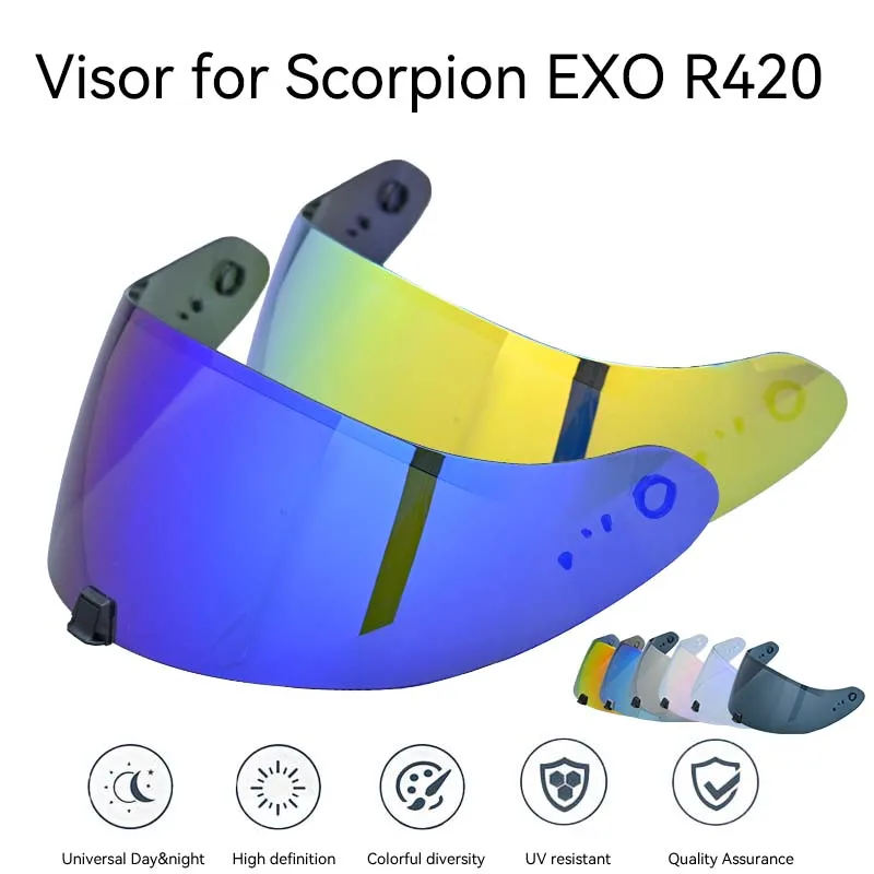 Capacete SCORPION EXO-R420 kask osłona przeciwsłoneczna obiektyw akcesoria motocyklowe kask pełnotwarzowy anty-UV Scorpion EXO-R420 Casco Moto