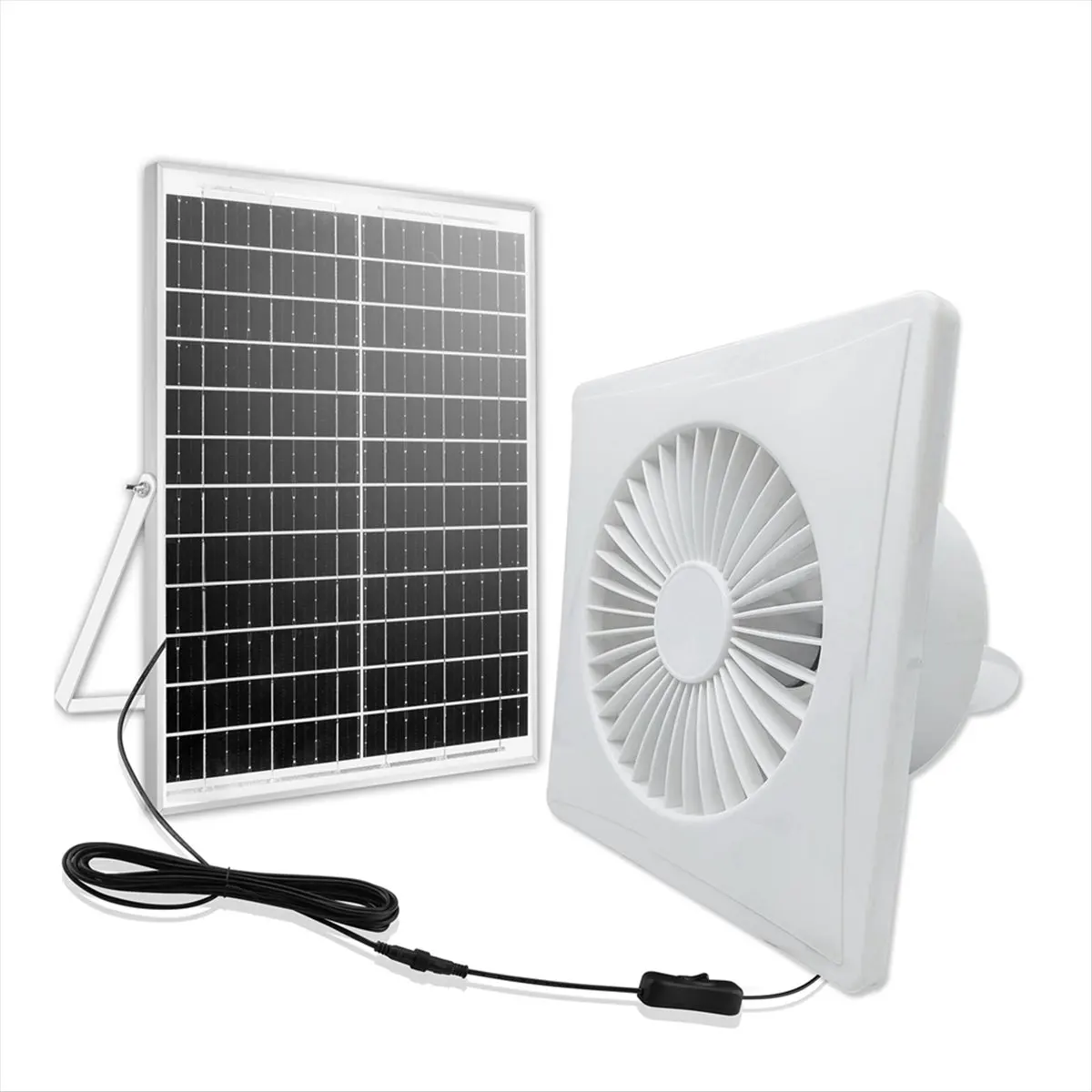 ■★New Arrival Fashion  Ventilation 6Inch High-Speed Solar Silent Fan with 8W Panel Shed Solar Exhaust Fan for Chicken Coops,Gree