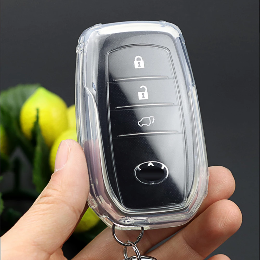 Transparent TPU Key Case Cover Shell For Toyota Corolla SE 2023 Camry 50 55 TLC200 Yaris Land Cruiser Prado150 RAV4 Venza SIENNA