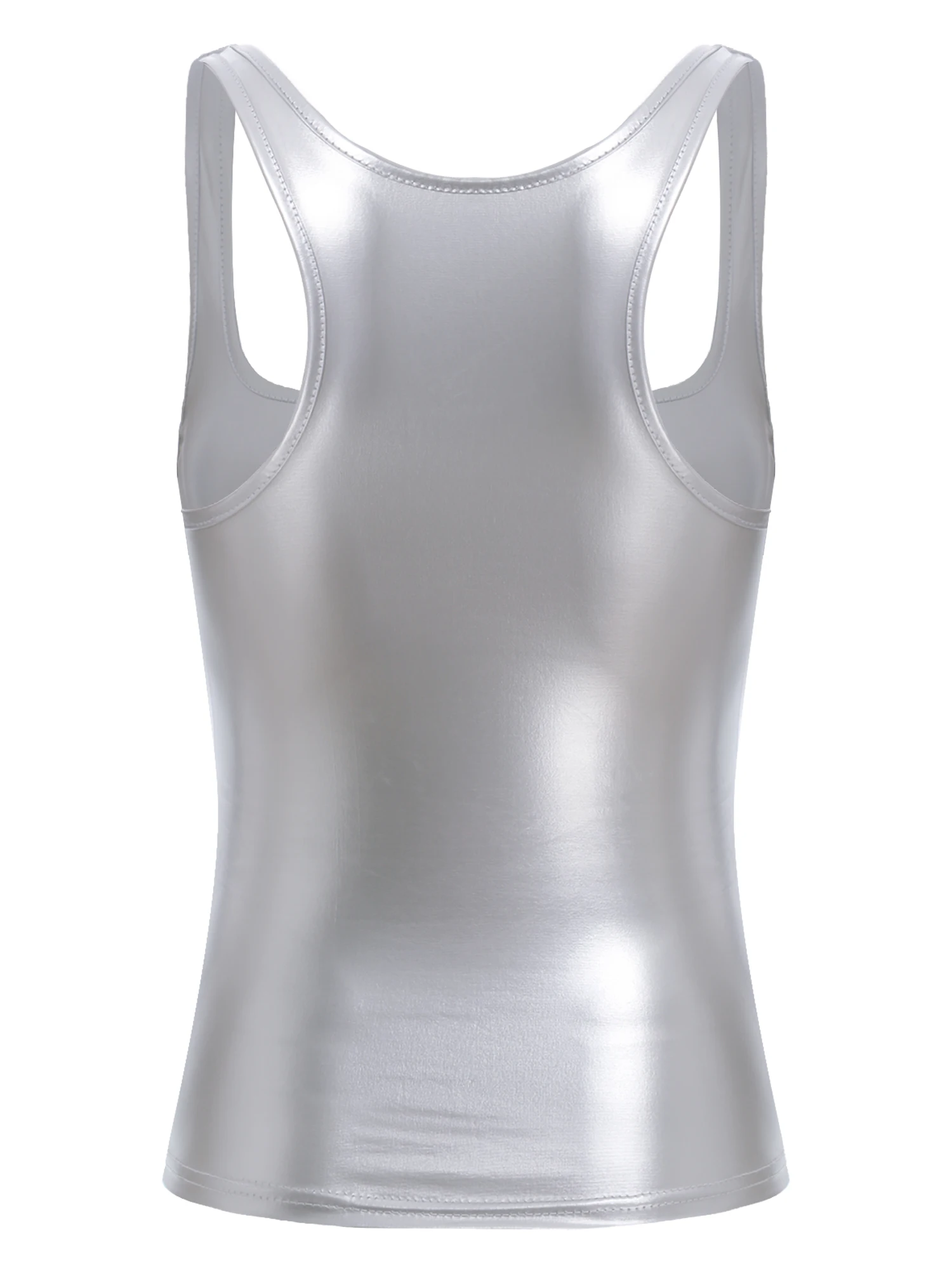 Camisola metálica brillante para mujer, camiseta sin mangas, chaleco, camisetas sin mangas ajustadas, camisetas sin mangas, moda urbana, fiesta, Club, uso diario