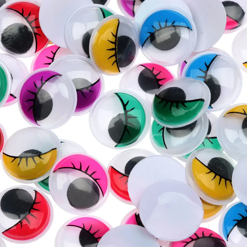 Kolorowe okrągłe wypchane zwierzęta części plastikowe machające ruchome oczy DIY lalki materiały pluszowe oko pandy 3D akcesoria dla lalek