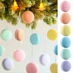 10/12pcs Color Macaron Creative Cookie Pendant Kids Birthday Gift Christmas Tree Ornaments 2024 New Year Party Home Decoration