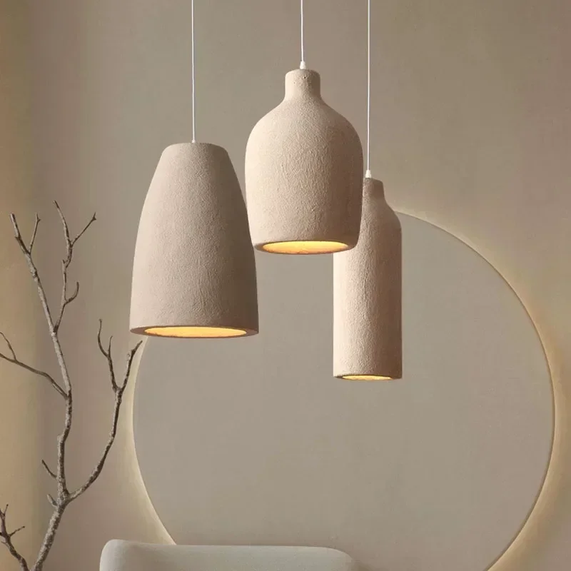 

Japanese Style Wabi-sabi Restaurant Yellow Travertine Chandelier Bar Modern Bedroom Bedside Lamp Minimalist Home Decoration Led