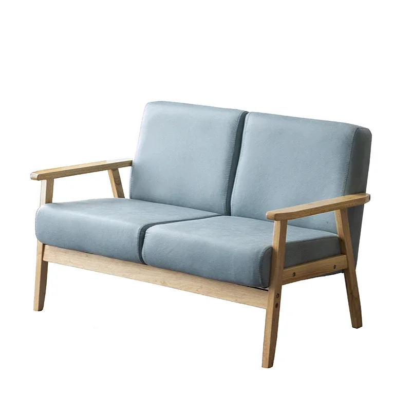 

Wooden sofa small apartment living simple two-person rental room single chair Internet celebrity special Japanese simple double