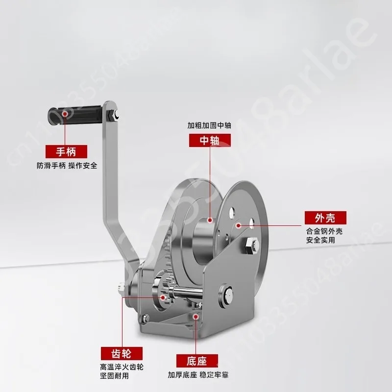 

304 Stainless Steel Two-way Self-locking Small Household Winch Manual Winch Lifting Tractor