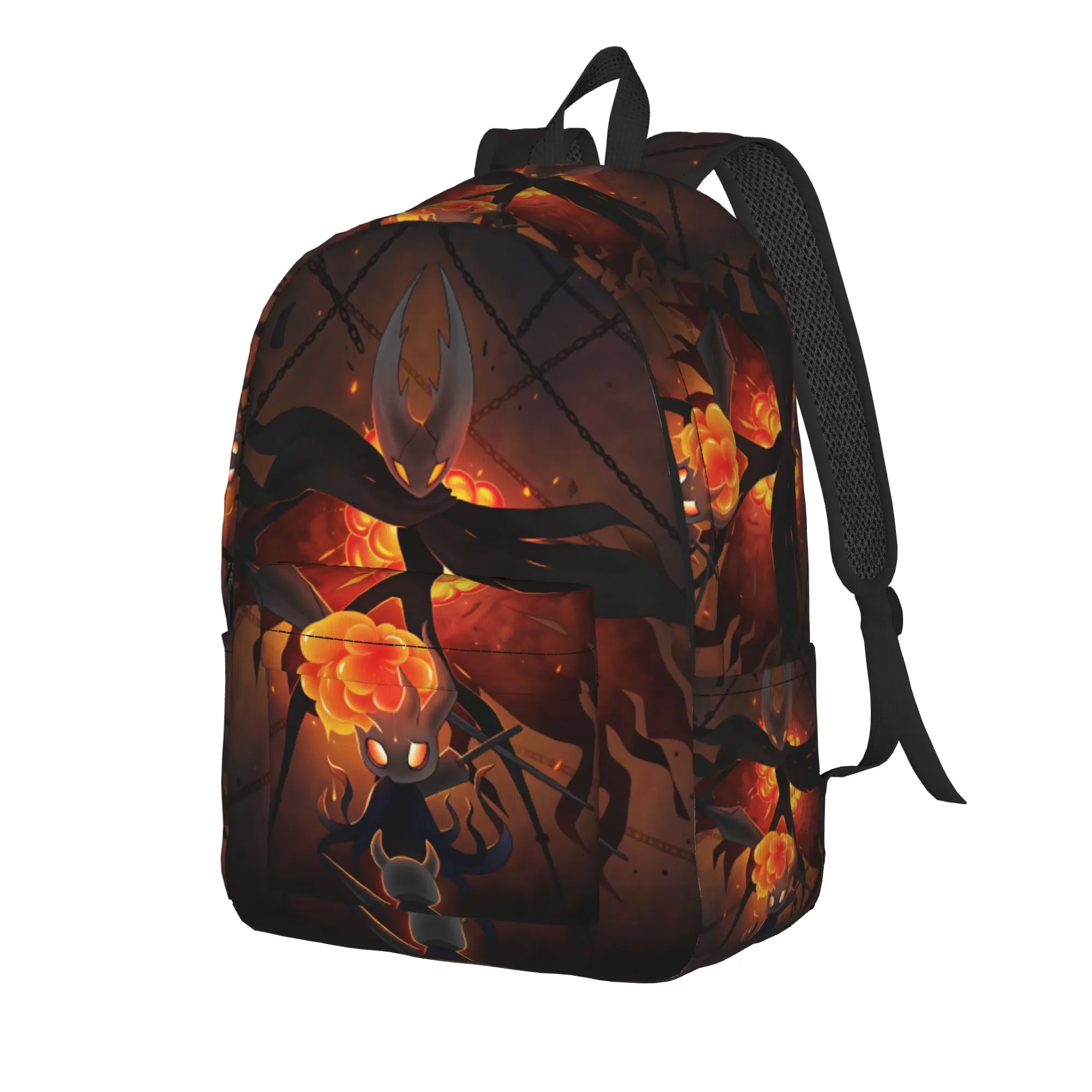 Hollow Knight Backpack Men  Pattern Backpacks Polyester Kawaii High School Bags Camping Design Rucksack