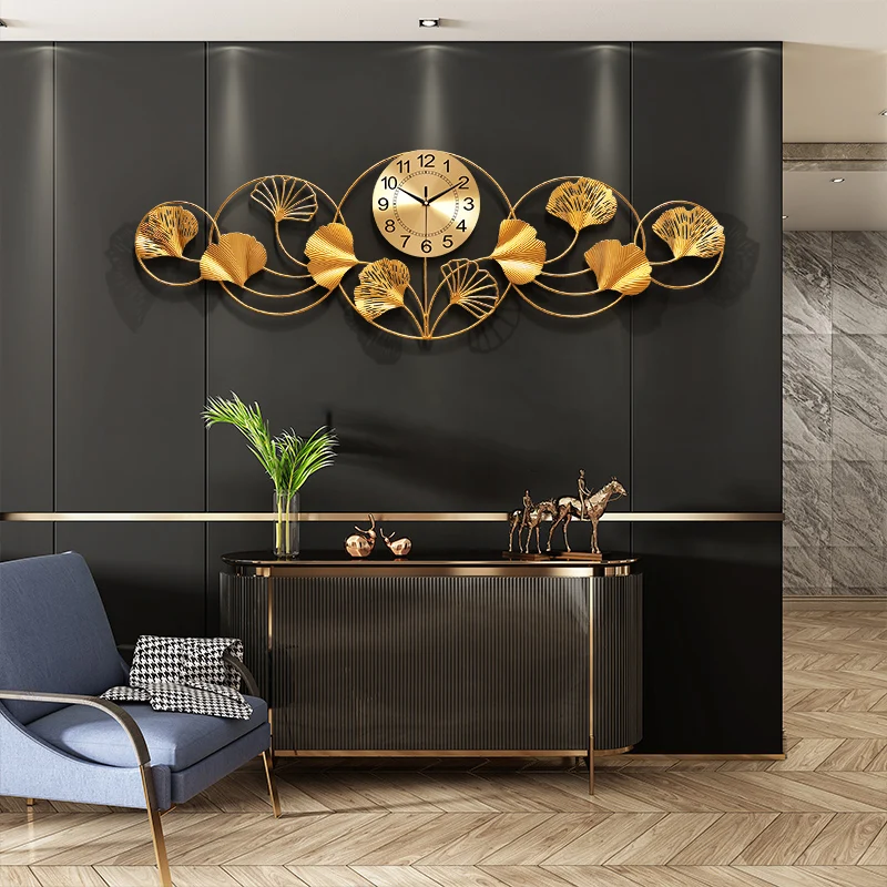 Nordic Luxury Clocks Wall Gold Black Metal Large Retro Wall Watch Design Digital Relogio De Parede Decorativo Grande Home Decor