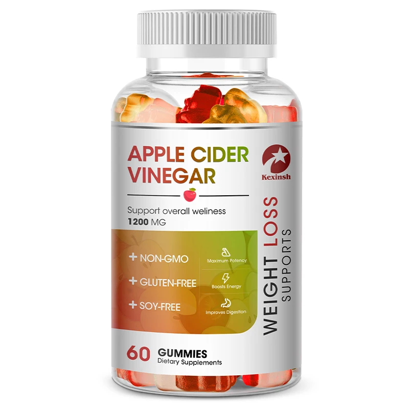 Kexinsh Apple Cider Vinegar Gummy 60 Count | USDA Certified Organic 60 Count | USDA Certified Organic Detox Cleanse Weight Loss