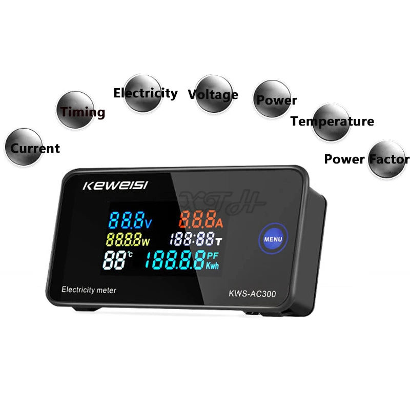 KWS-DC200 AC300 20A Voltmeter Ammeter Power Energy Monitor Digital Voltage Measuring Instrument