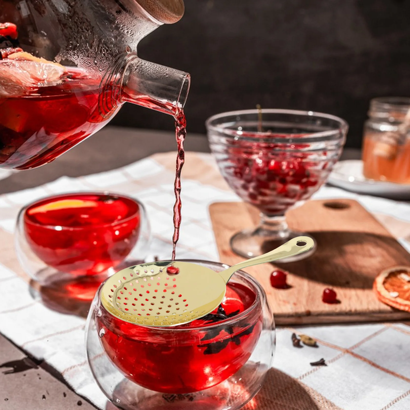 

304 Stainless Steel Colander Cocktail Strainer Bartending Fine Mesh with Handle Screen Filter