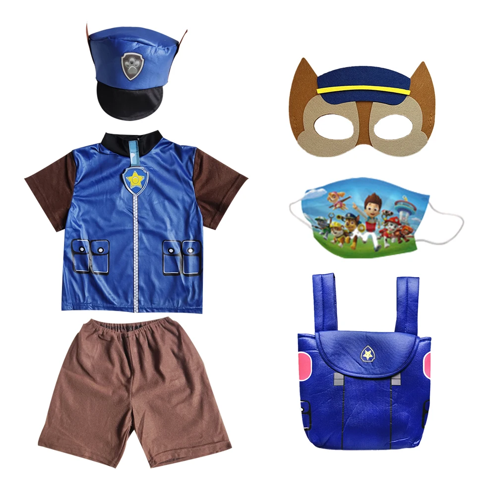 PAW Patrol Chase Cosplay Costume  Rocky Rubble Skye Marshall Zuma Kids Children Birthday Party Gift Fancy Dress