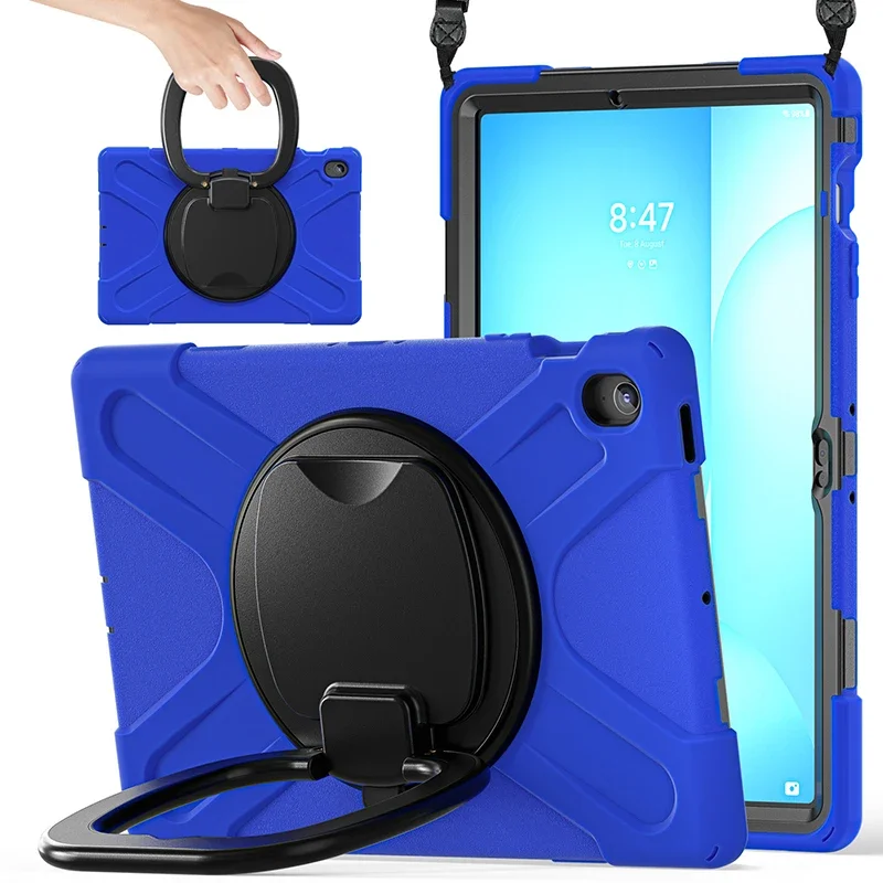 

Чехол для Samsung Galaxy Tab S10 FE Plus 13,1 дюйма X620 X626B, чехол для планшета, подставка, плечевой ремень, вращение на 360 градусов, защитный чехол