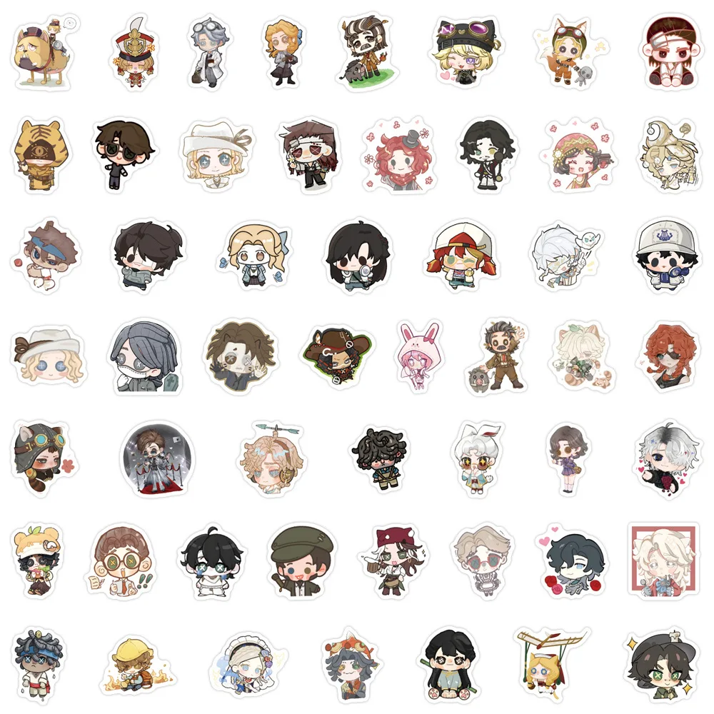 105 Uds Unhuman versión Q pegatinas de dibujos animados de identidad divertidas pegatinas de juegos de rol juguetes para niños nevera portátil teléfono guitarra bicicleta D