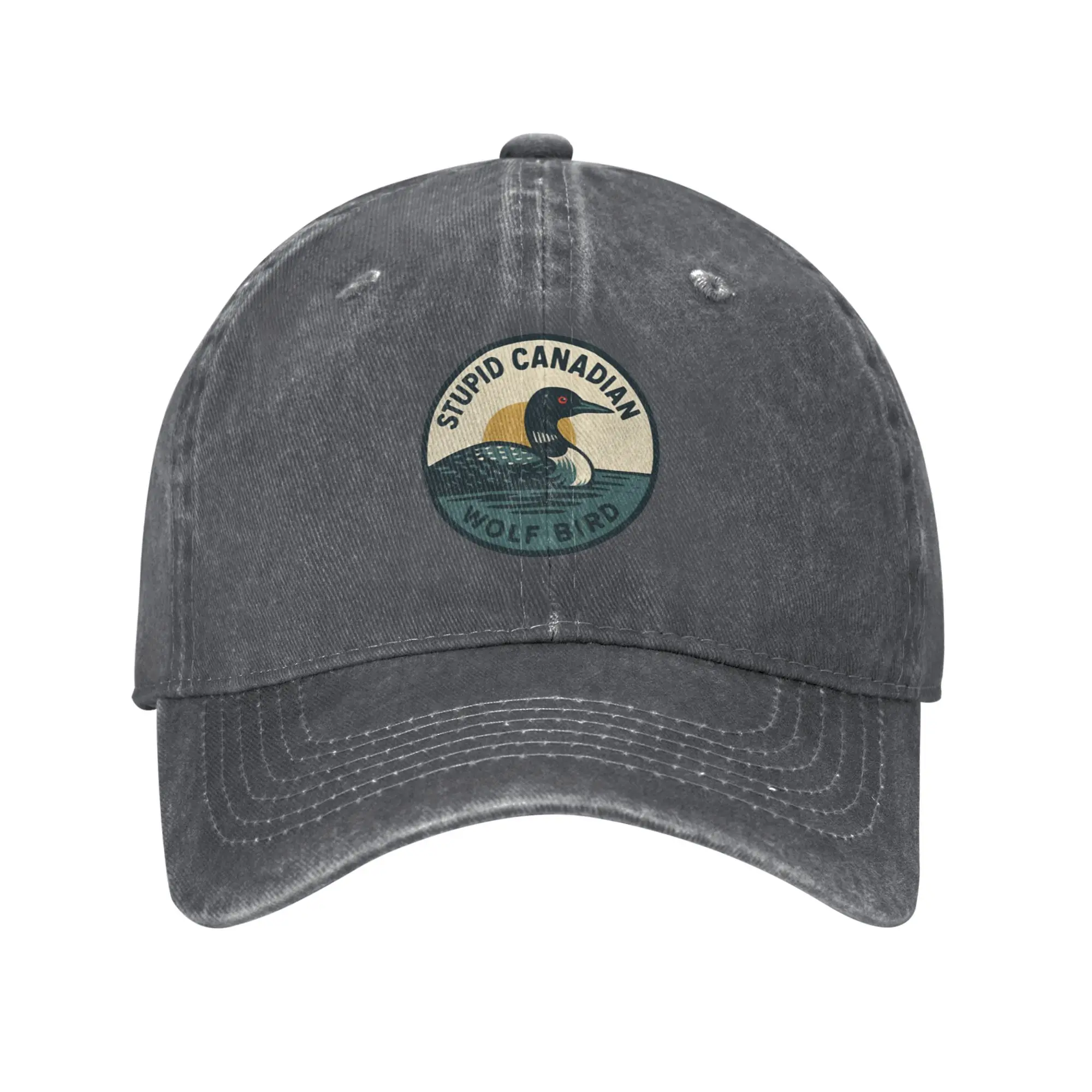 Fashion Stupid Canadian Wolf Bird baseball cap  Mountaineering Mesh Cap