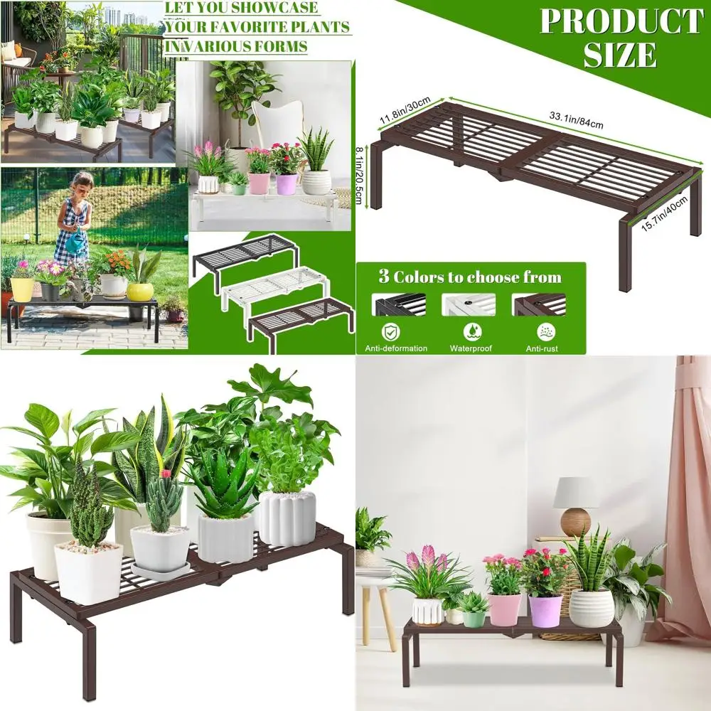 

1 Tier Metal Plant Stand Indoor Outdoor, Potted Multiple lower Pot Holder Rack Plant Shel, Heavy Duty Planter Display Shelving o