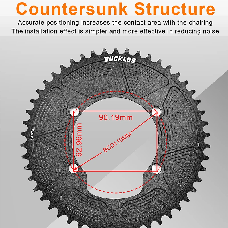 BUCKLOS 110 BCD Chainring 46-58T Road Bike Chainring for Shimano R7000 R8000 R7100 R8100 R9100 R9200 Bicycle Chainwheel
