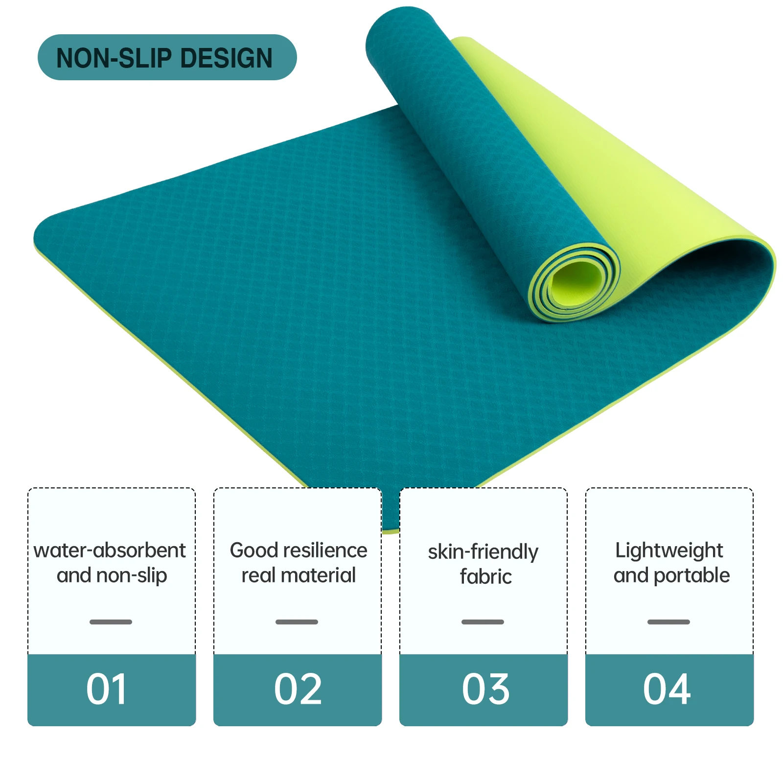 TPE High Quality Popular Pilates Fitness Mat Exercise Mat Custom Eco TPE Non slip Custom logo Yoga Mat Manufacturer