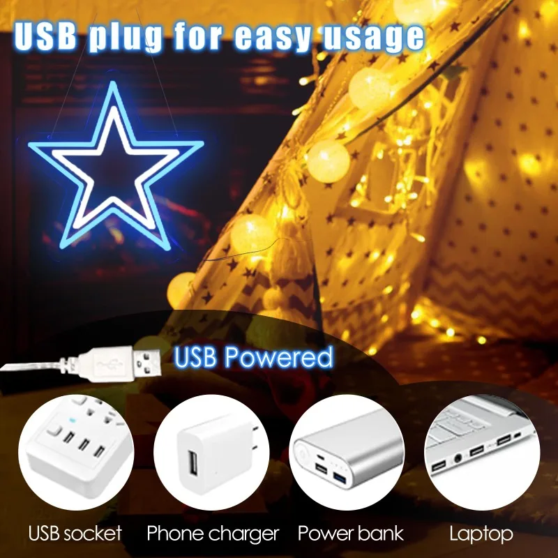 Cowboys Football Team Neon Room Decor Dallas Neon Sign Star Neon Light LED Sports Fan Gaming Room Birthday USB Powered 12.8\