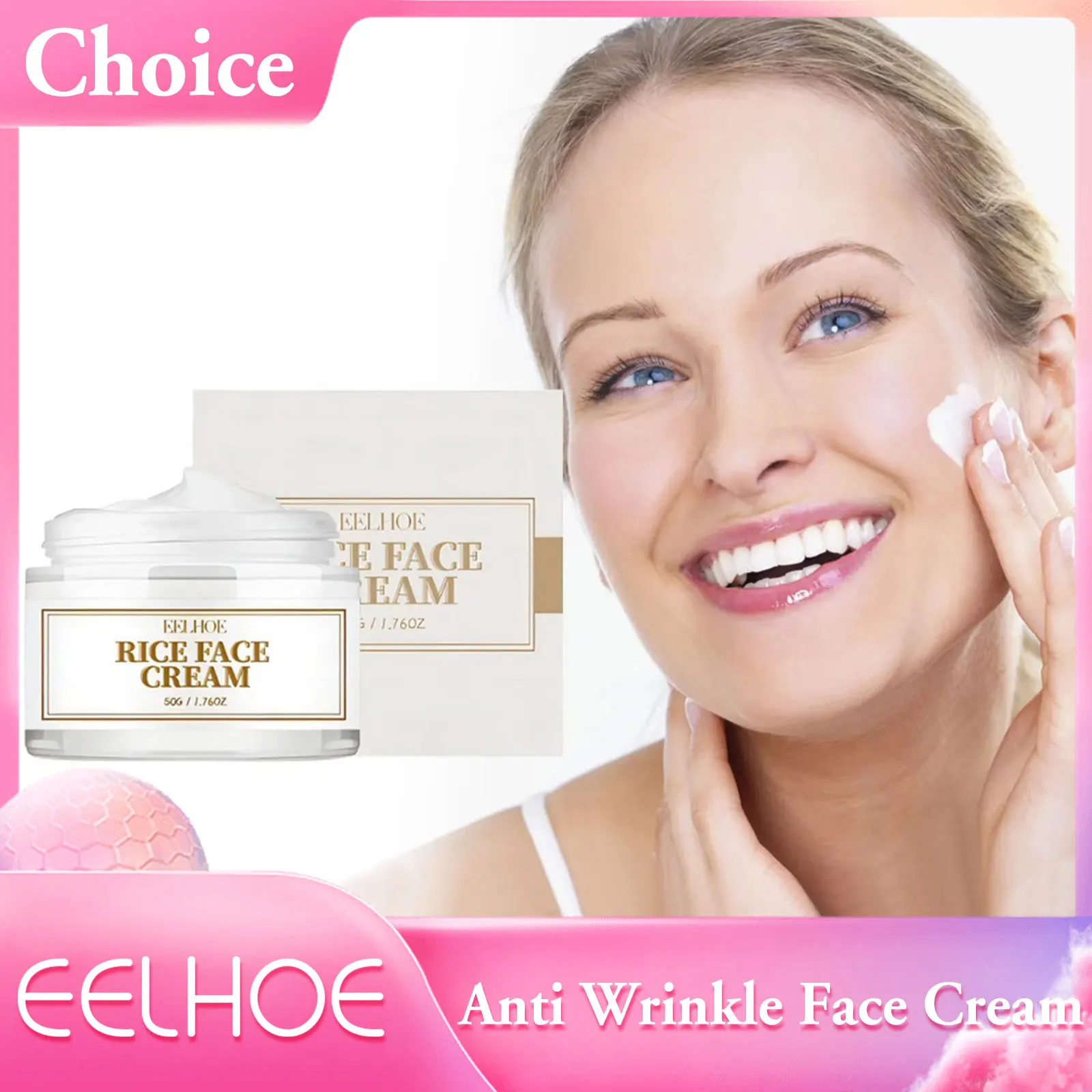 

Anti Wrinkle Cream Reduce Fine Lines Lifting Improve Skin Elasticity Rejuvenating Nourish Whitening Anti Aging Rice Facial Cream