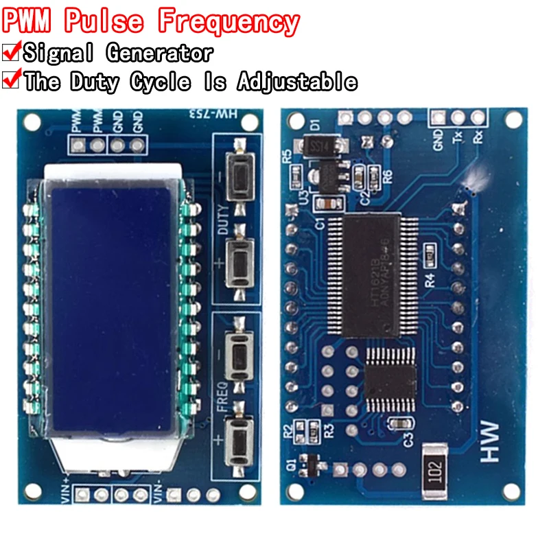 1Hz-150Khz Signal Generator PWM Board Module Pulse Frequency Duty Cycle Adjustable Module LCD Display 3.3V-30V 1Hz - 150Khz