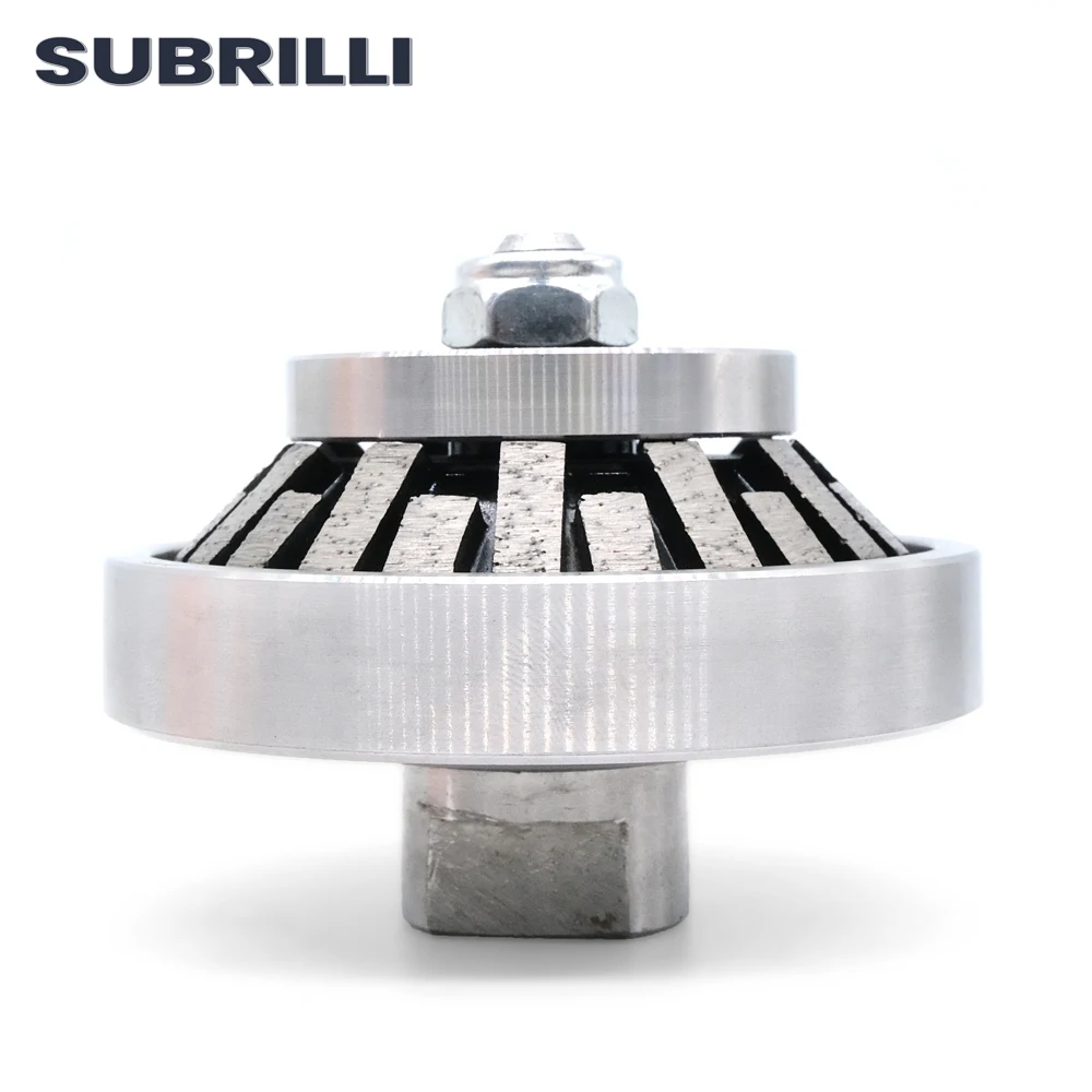 SUBRILLI Diamond Profile Grinding Wheel E10 Hand Router Bit with M14 5/8-11 thread for Stone Concrete Edge Cutting Abrasive
